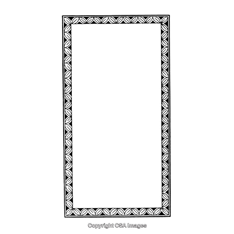 Elegant Black and White Border with Intricate Geometric Patterns