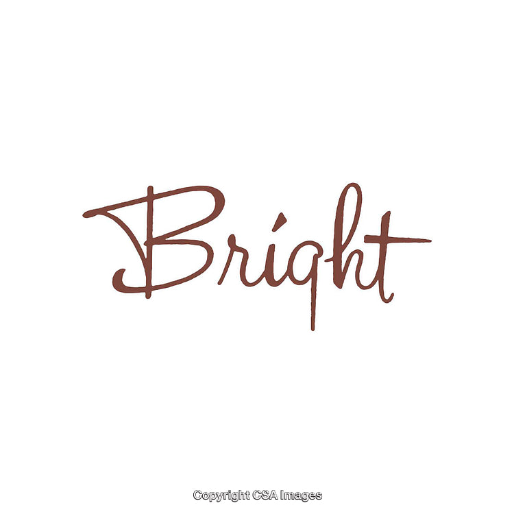 Stylized Handwritten Text Design with the Word 'Bright' in Calm Brown Tone