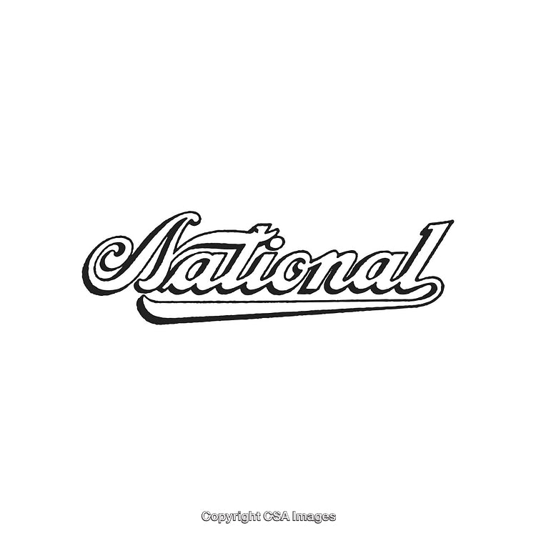 Elegant Script Text Logo Featuring the Word 'National' on White Background