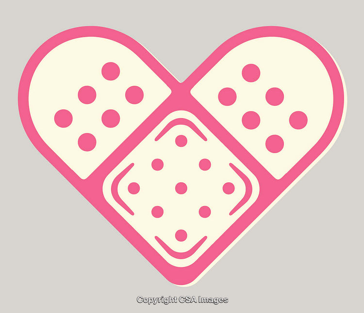 Heart-Shaped Illustration Made Of Medical Bandages In Soft Colors