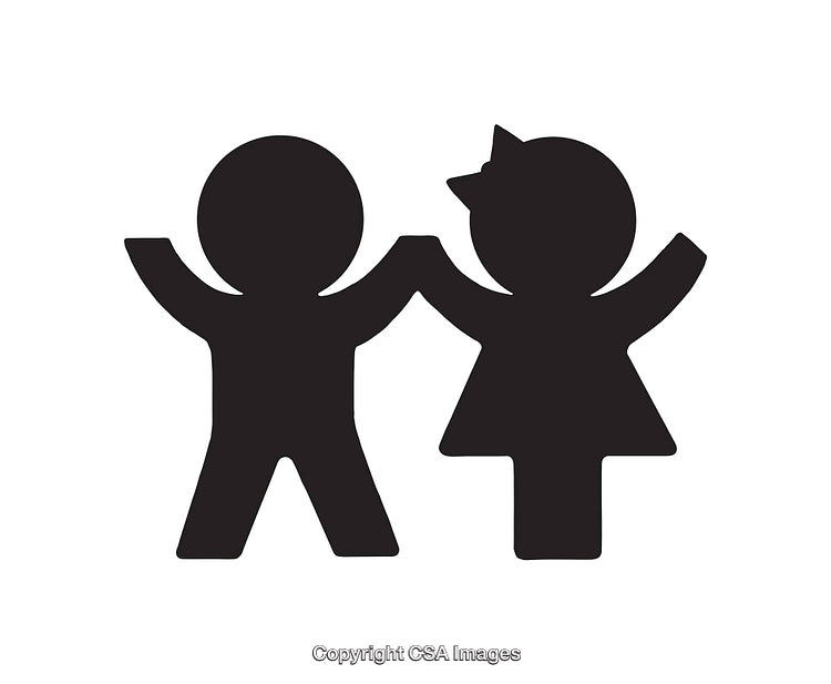 Illustration of Two Friendly Figures Representing Unity and Togetherness
