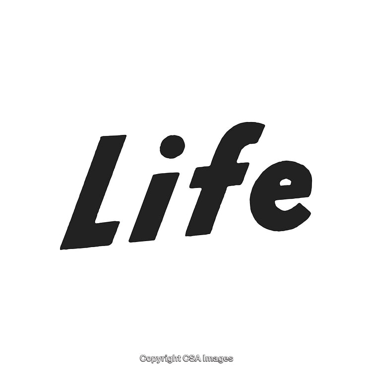 Minimalist Black and White Typography Design Featuring the Word 'Life'