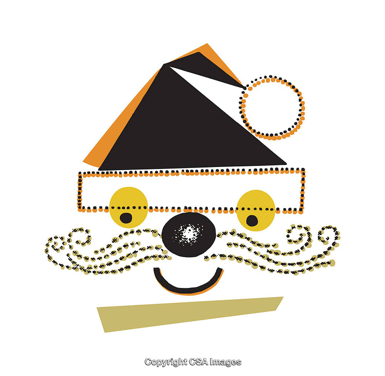 Abstract Santa Claus Illustration with Vibrant Colors in Minimalist Style