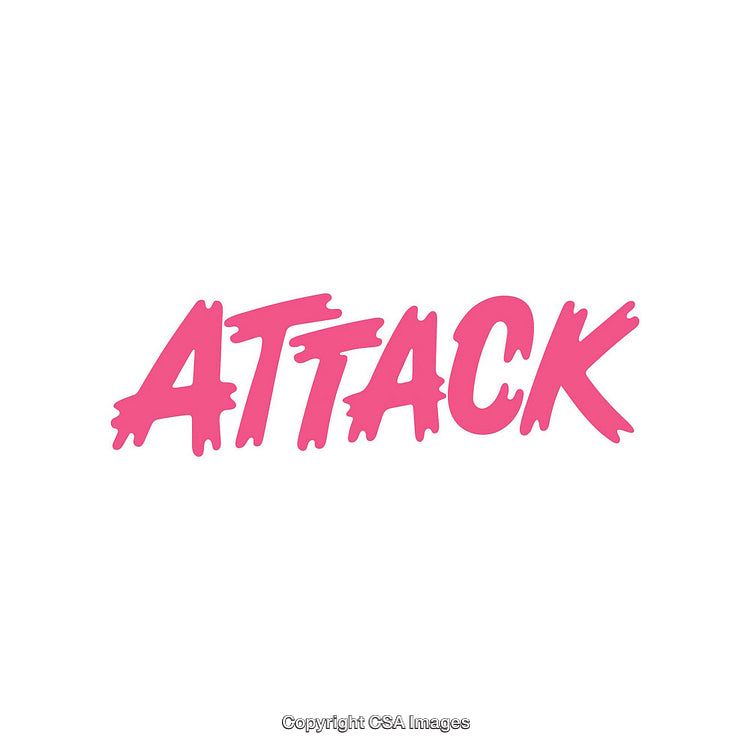 Bright Pink Attack Text on a Minimalistic White Background