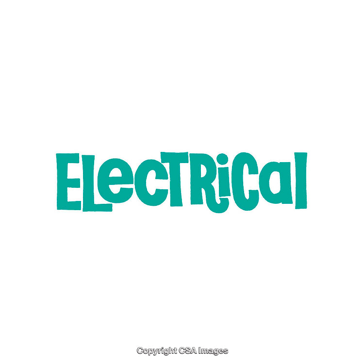 Colorful Typography Text Art Featuring the Word “Electrical” in Bold Teal