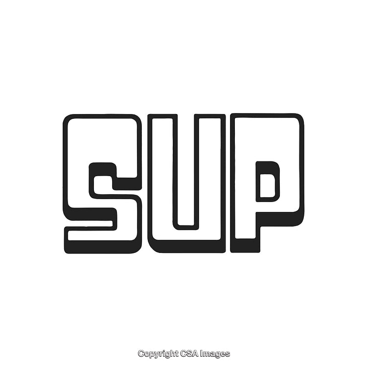 Stylish Text Design Featuring Bold 'SUP' Typography on White Background