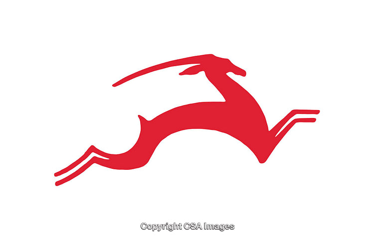Elegant Red Antelope Silhouette Logo Design on White Background