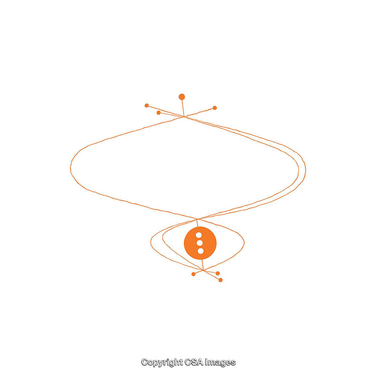 Abstract Minimalist Illustration with Orange Orbit and Geometric Shapes