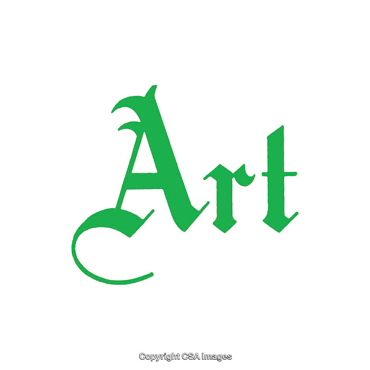 Stylized Green Gothic Typography Spelling Art on White Background