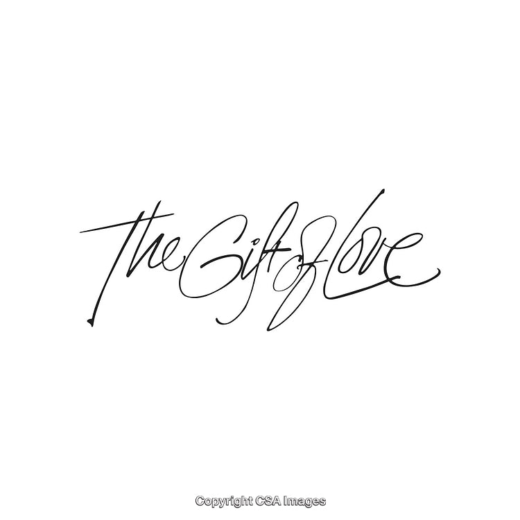 Elegant Handwritten Typography Featuring 'The Gift of Love' Text