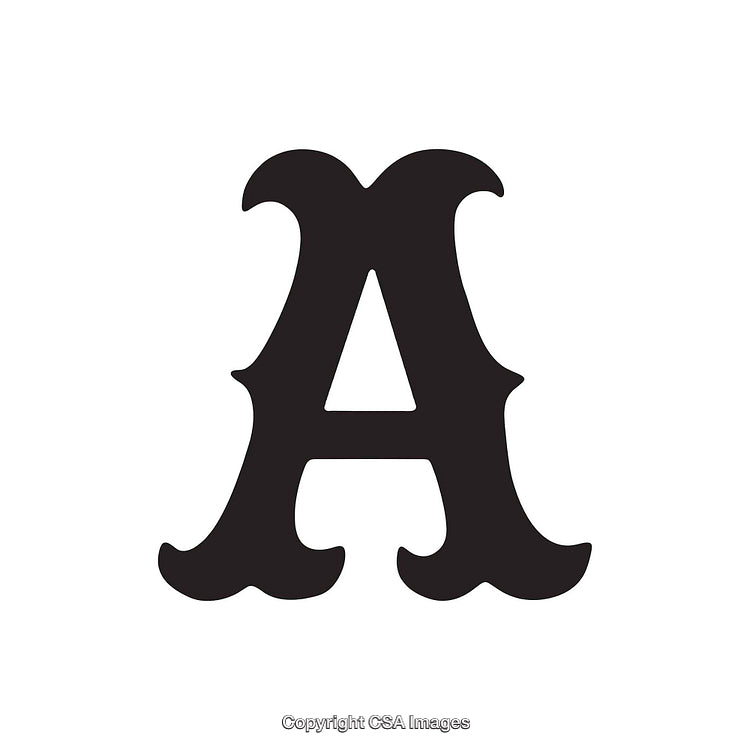 Stylized Illustration of the Letter A in Black on a White Background
