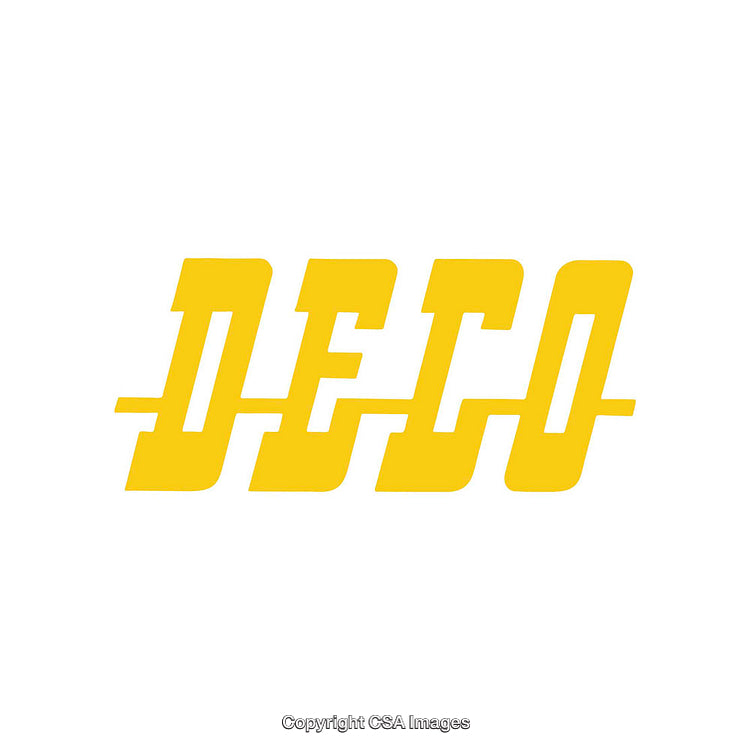 Yellow Deco Typography on White Background with Stylish Font Design