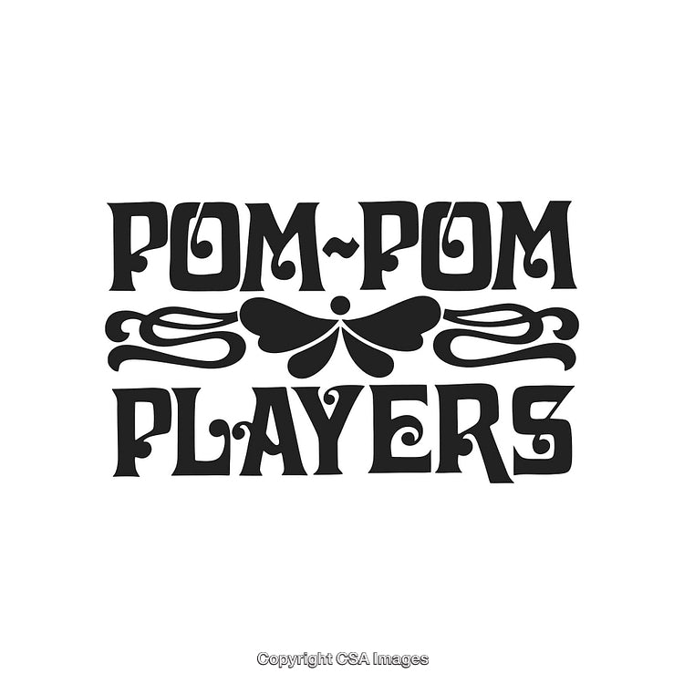 Retro Typography Design of Pom Pom Players with Decorative Elements