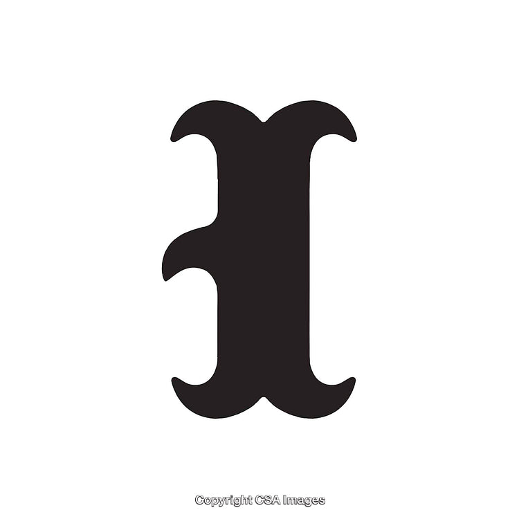 Stylish Lowercase Letter I in Gothic Blackletter Font Design
