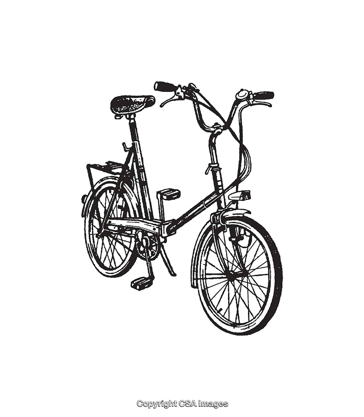Vintage Bicycle Line Art Illustration in Black and White