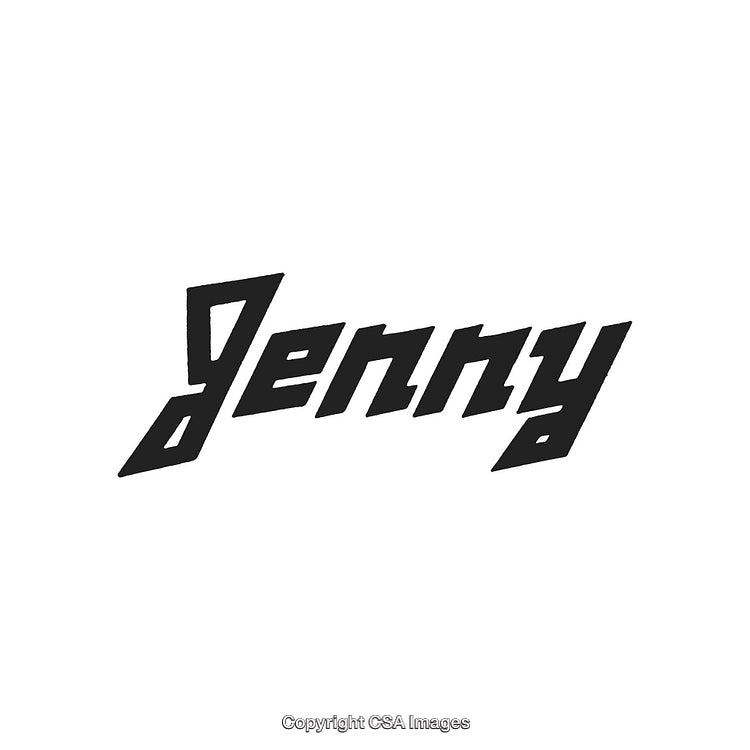 Stylized Black Jenny Text Logo with Modern Font on White Background