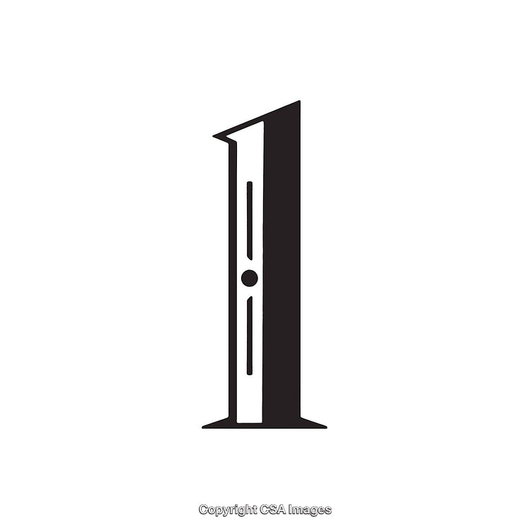 Elegant Black Number One Design with Minimalistic Style