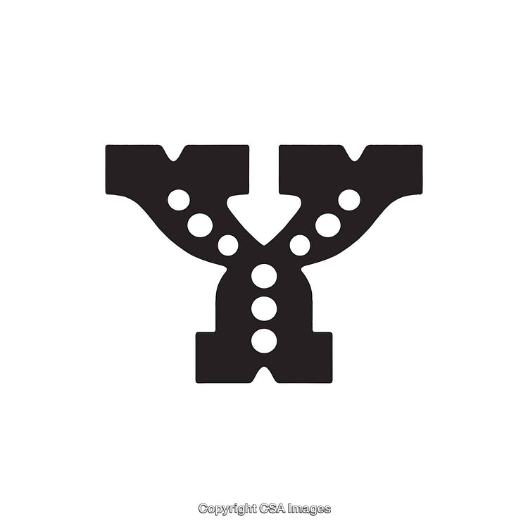 Bold Black Letter Y Design with Unique Dot Pattern