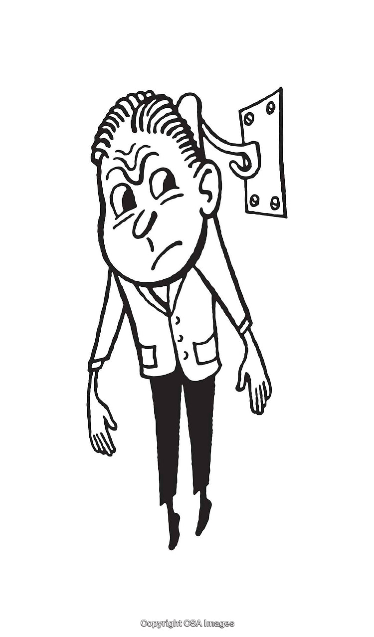 Vintage Black and White Illustration with Whimsical Cartoon Character Design