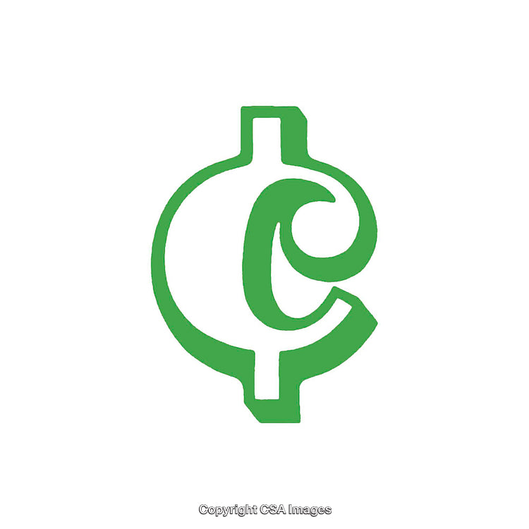 Green Cent Symbol Depicting Monetary Value and Financial Concepts on White Background