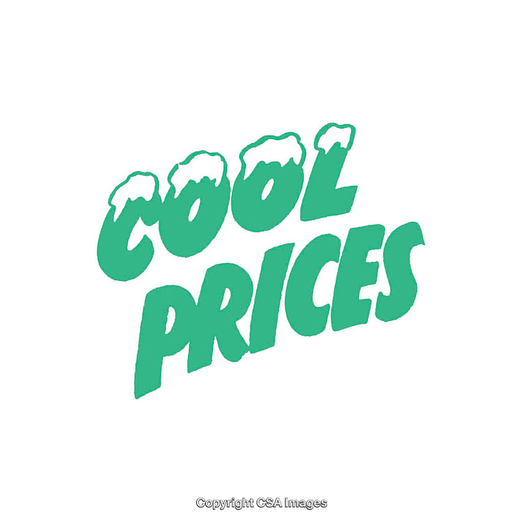 Cool Prices Promotional Text in Green with Winter Theme Design