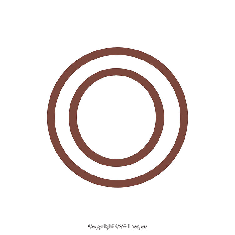 Minimalist Brown Outline Number Zero on White Background