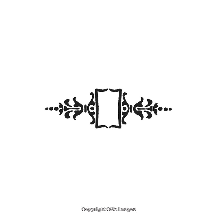Elegant Black and White Decorative Ornament with Symmetrical Design