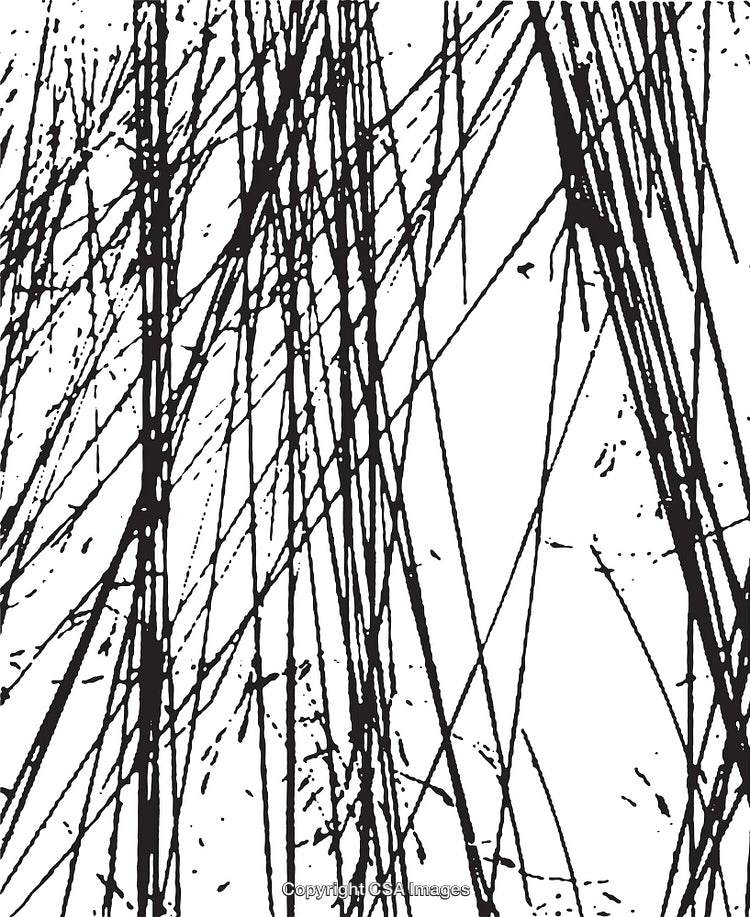 Abstract Black and White Ink Line Pattern Background