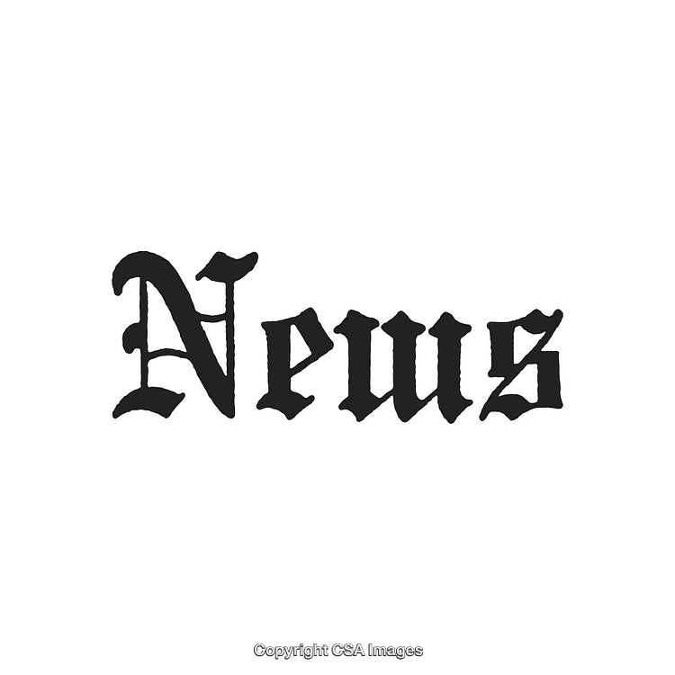 Stylized Bold Gothic Text 'News' Written in Classic Blackletter Font Style