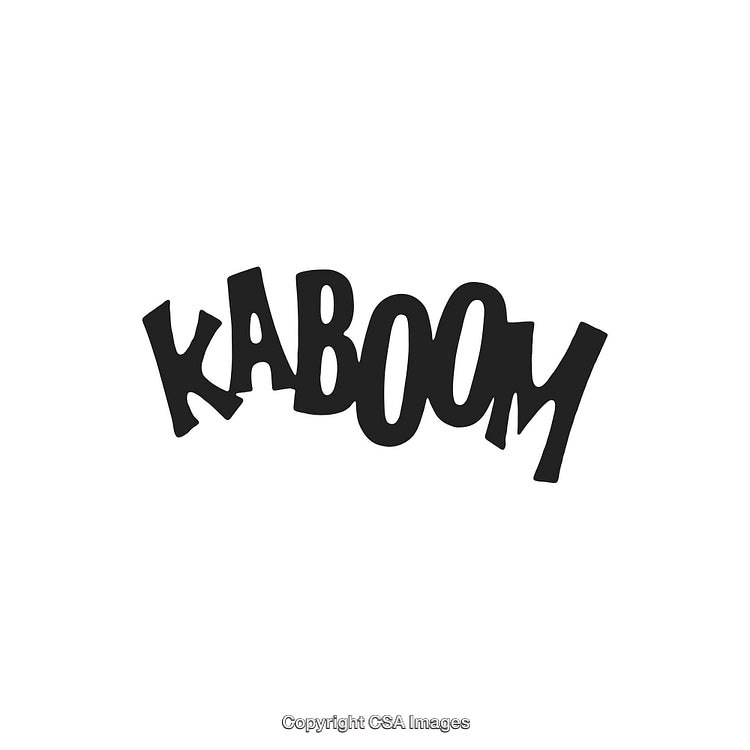 Comic Style Black Kaboom Text on White Background