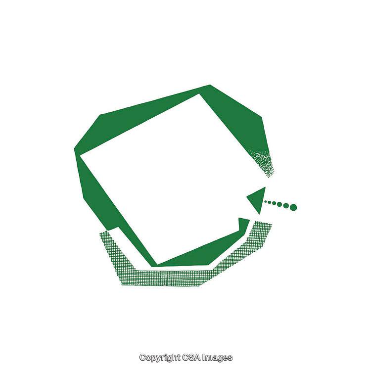 Abstract Geometric Design Featuring Green Shapes on a White Background