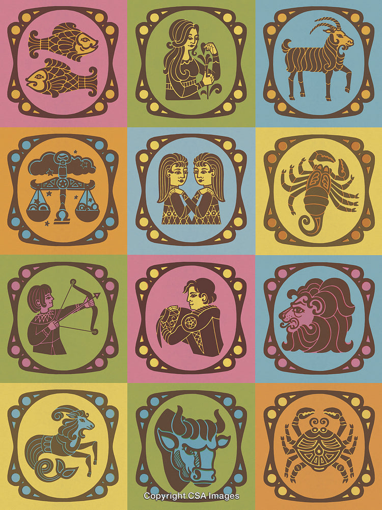 Colorful Zodiac Illustrations Featuring All Twelve Astrological Signs