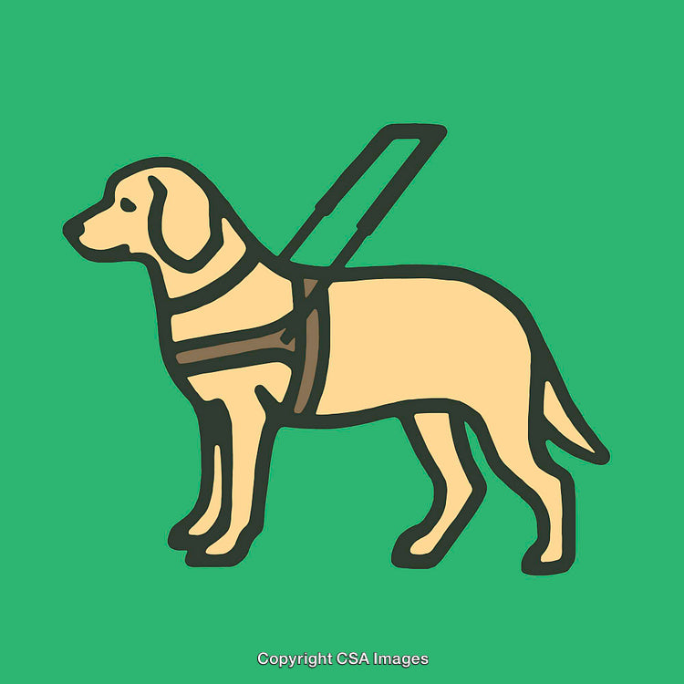 Guided Assistance Service Dog Icon in Minimal Line Art Style