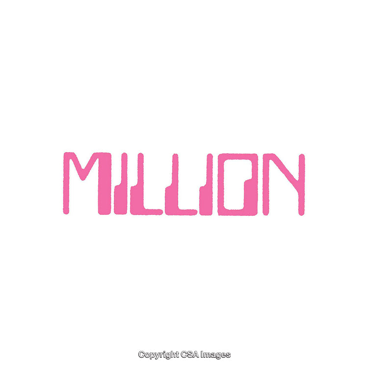 Pink Stylized Text Design Displaying the Word Million on a White Background