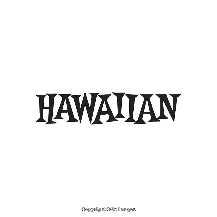 Hawaiian Text Logo Featuring Bold Font Design on White Background