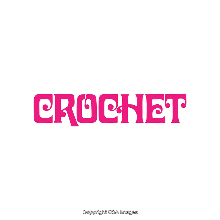 Bright Pink Crochet Word Art in Stylish Text Design