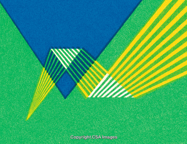 Abstract Geometric Illustration with Vibrant Colors and Stripe Patterns