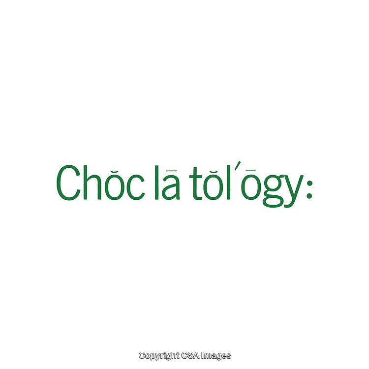 Abstract Green Typography Design Featuring the Word 'Choclatology' on White Background