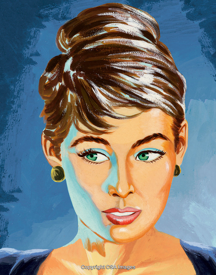 Colorful Portrait of a Woman in Vibrant Artistic Painting Style