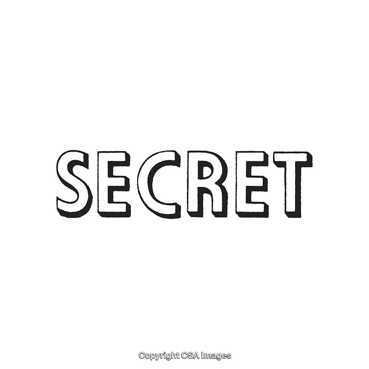 Minimalist Art Depicting the Word 'Secret' in Bold Black Text