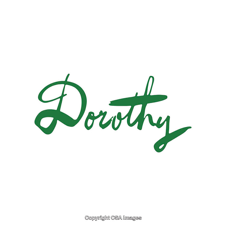 Green Handwriting of the Name 'Dorothy' in Cursive Style