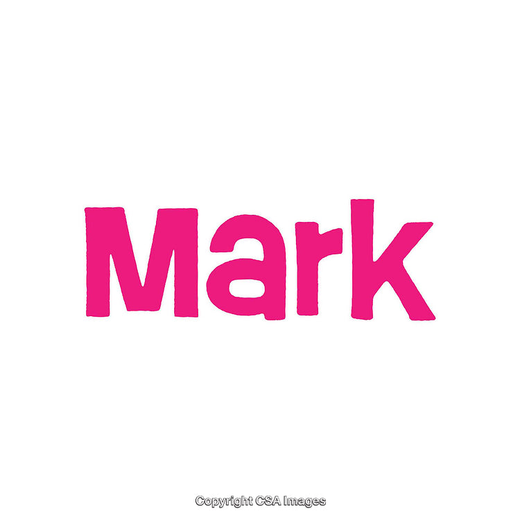 Pink Text Display Featuring the Word 'Mark' on a White Background