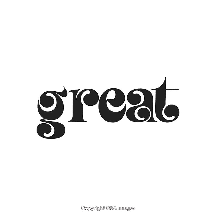 Elegant Black Stylized Typography Word Design on White Background