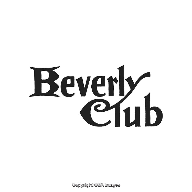 Retro Beverly Club Logo Design with Stylish Typography in Black and White