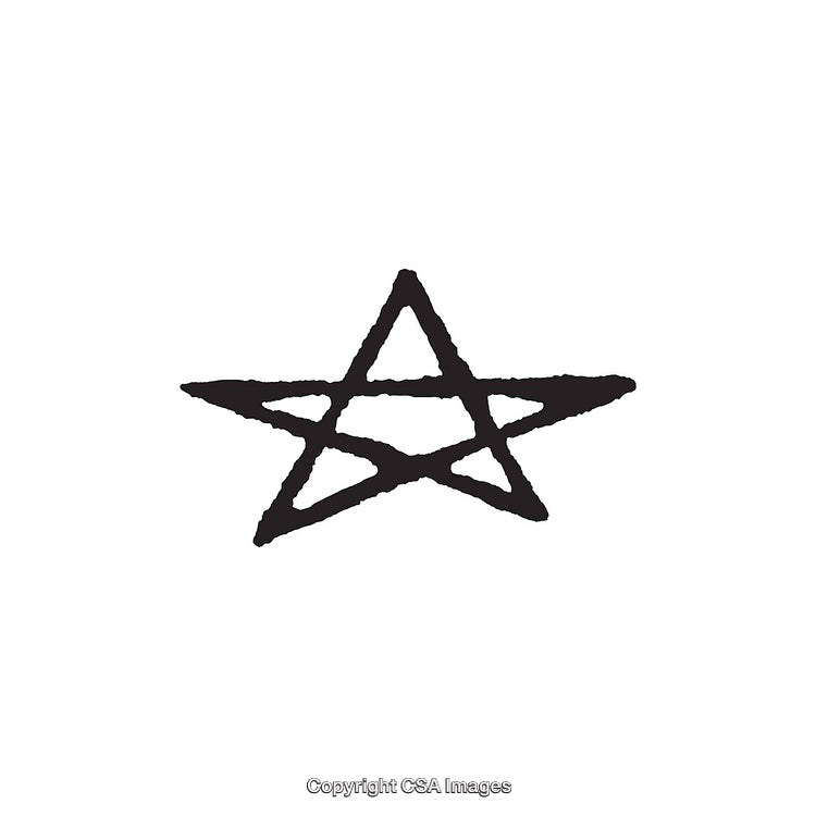 Black and White Pentagram Star Symbol Design on a White Background