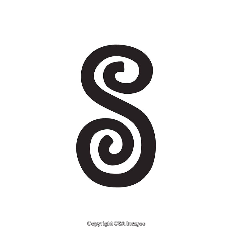 Stylized Letter S with Elegant Swirling Design and Bold Appearance
