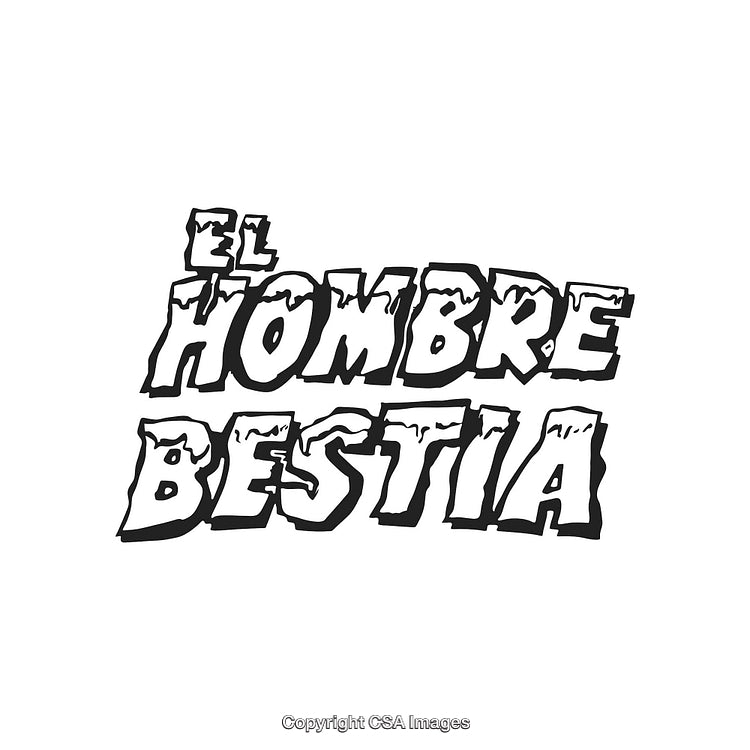 Comic-Style Graphic Text Design Featuring the Phrase 'El Hombre Bestia'