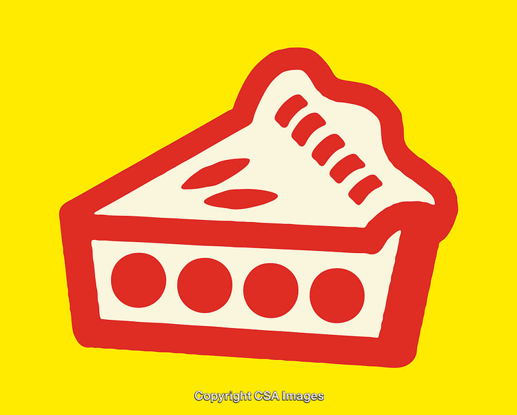 Colorful Line Art Illustration of a Delicious Pie Slice