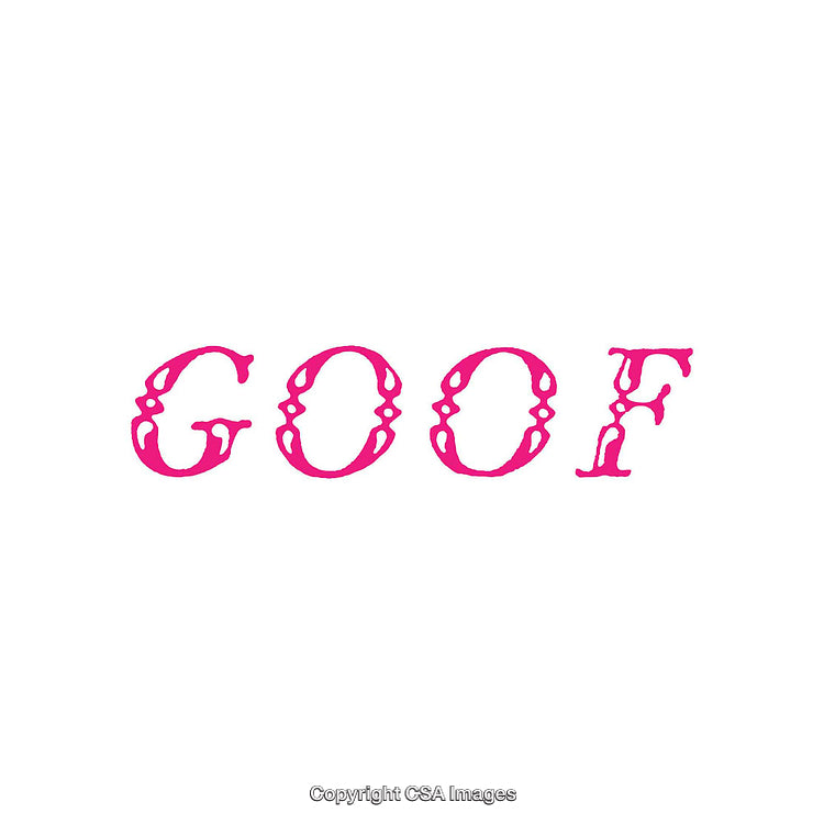 Bold Pink Typography Design with the Word 'Goof' on White Background