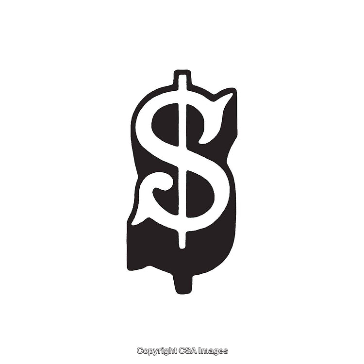 Black and White Dollar Symbol Depicting Finance and Economy